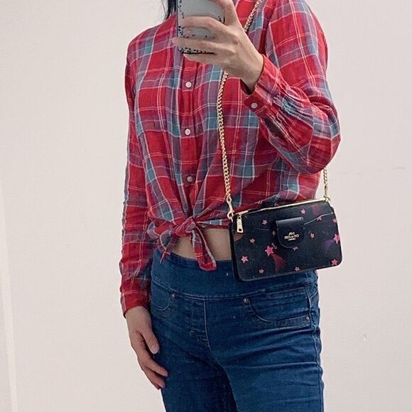 New Coach 3 In 1 Poppy Crossbody With Disco Star Print - Picture 13 of 15